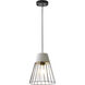 Canada 1 Light 10 inch Grey/Black Single Pendant Lighting Ceiling Light